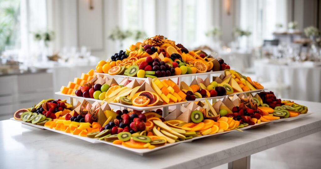 Présentation de fruits pour buffet : idées créatives d&rsquo;arrangements fruités pour fontaine de chocolat