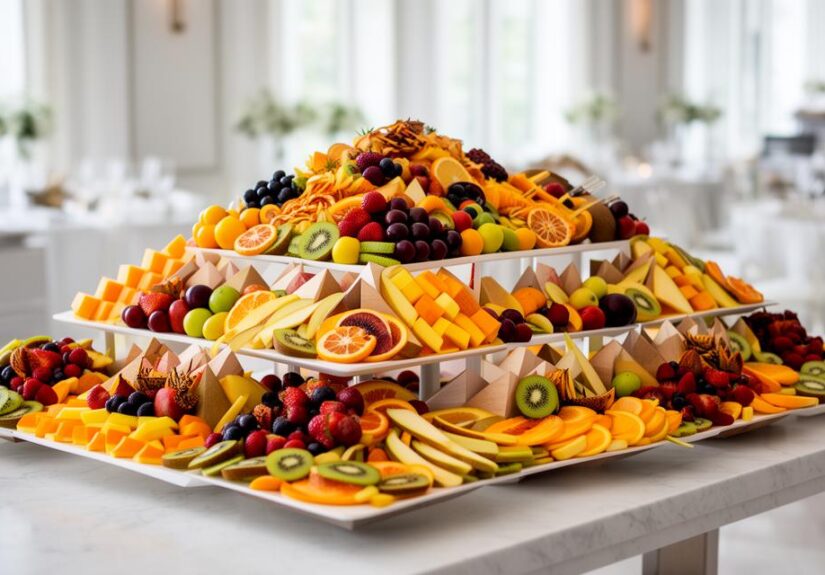 Présentation de fruits pour buffet : idées créatives d&rsquo;arrangements fruités pour fontaine de chocolat